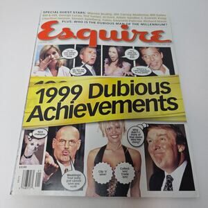 2000 January Esquire Magazine. 1999‎ Dubious Achievements Young Trump Cover Rare